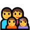 Family: Man, Woman, Girl, Boy emoji on Microsoft